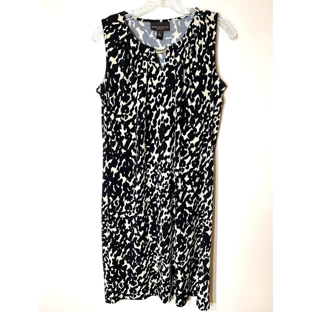 Dana Buchman‎ Dress Womens Small Sleeveless Leopard Print Stretch Shift Career